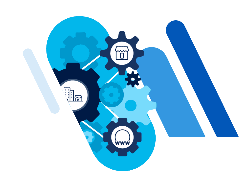 Nahaufnahme der Verbindung zwischen einem Unternehmen und einer Domain